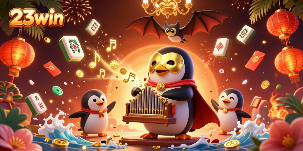 Experience the excitement of 23win with energetic casino elements illuminating the scene.