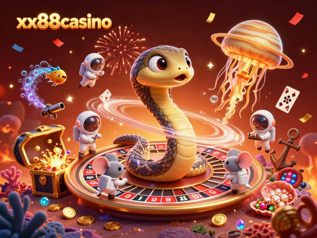 Bet on exciting cosmic roulette with xx88casino's animated 3D scene featuring unique characters.