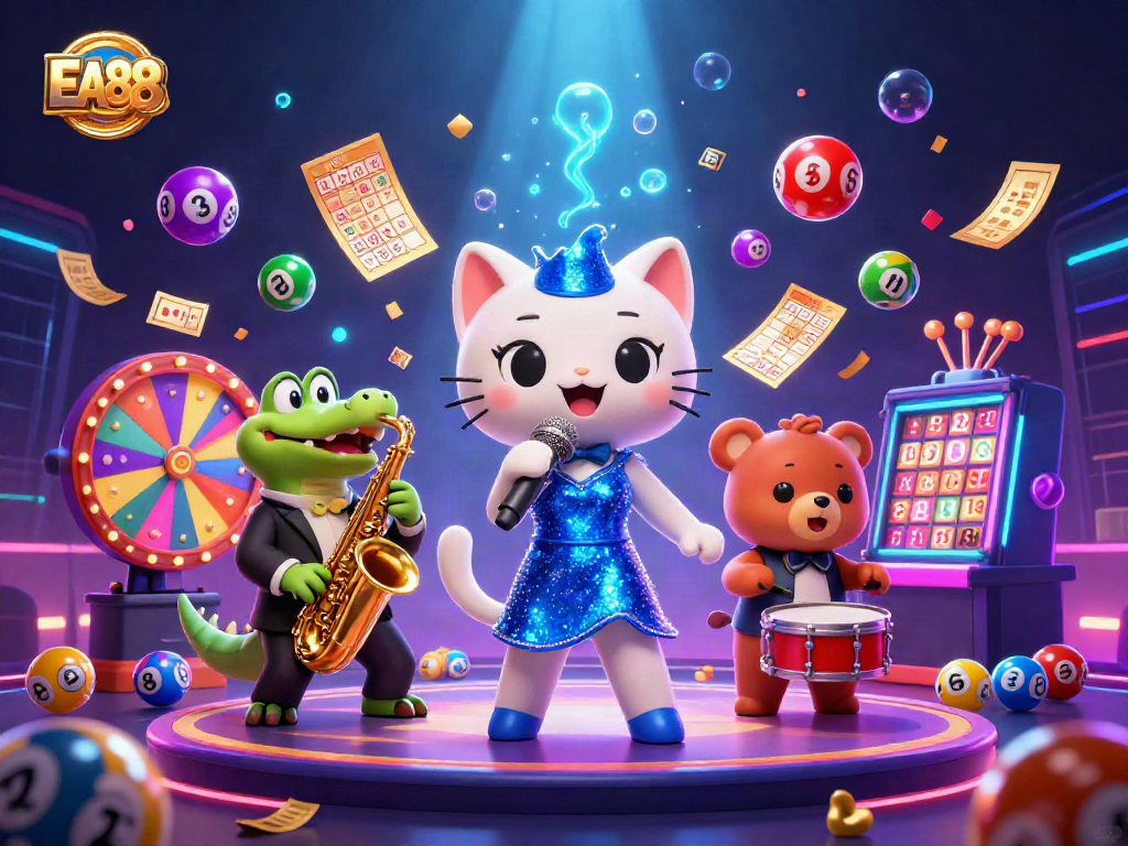 Experience the excitement of EA88 casino games with vibrant characters and dynamic gaming elements.