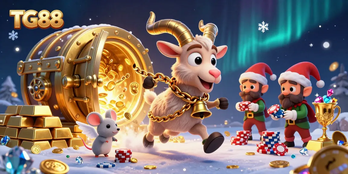Experience thrilling gameplay at TG88 with a vibrant 3D casino illustration featuring exciting games and festive elements.