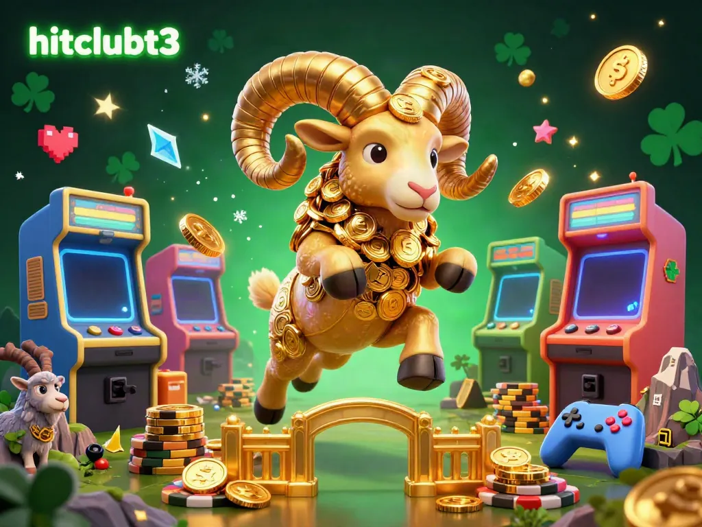Experience gaming action with hitclubt3's golden ram and colorful games in a dynamic casino setting.