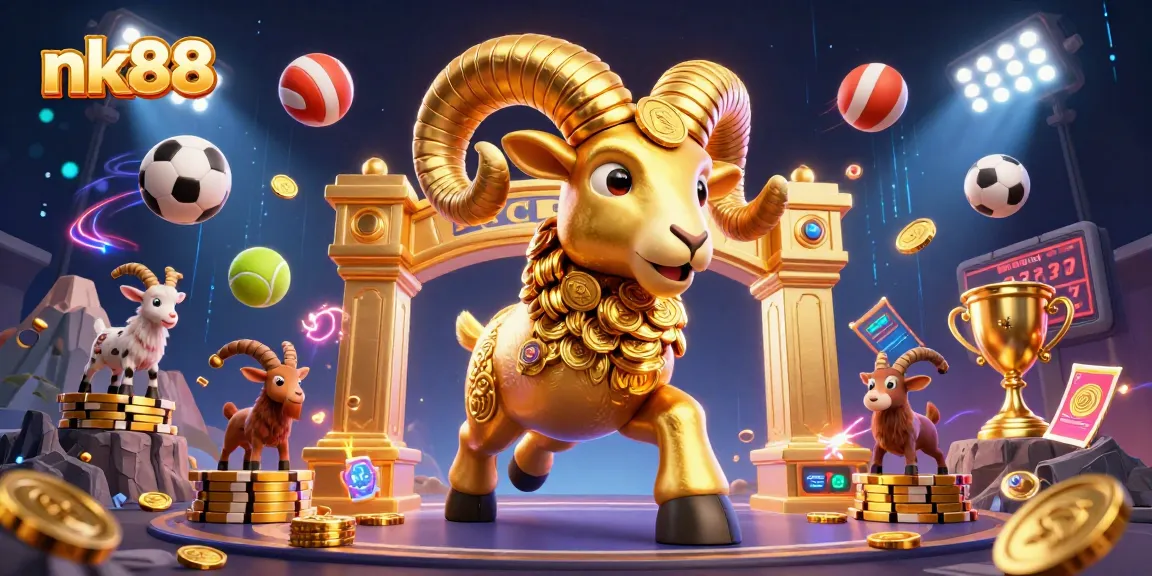 Experience thrilling action at nk88 with a charging golden ram at the gates of excitement.