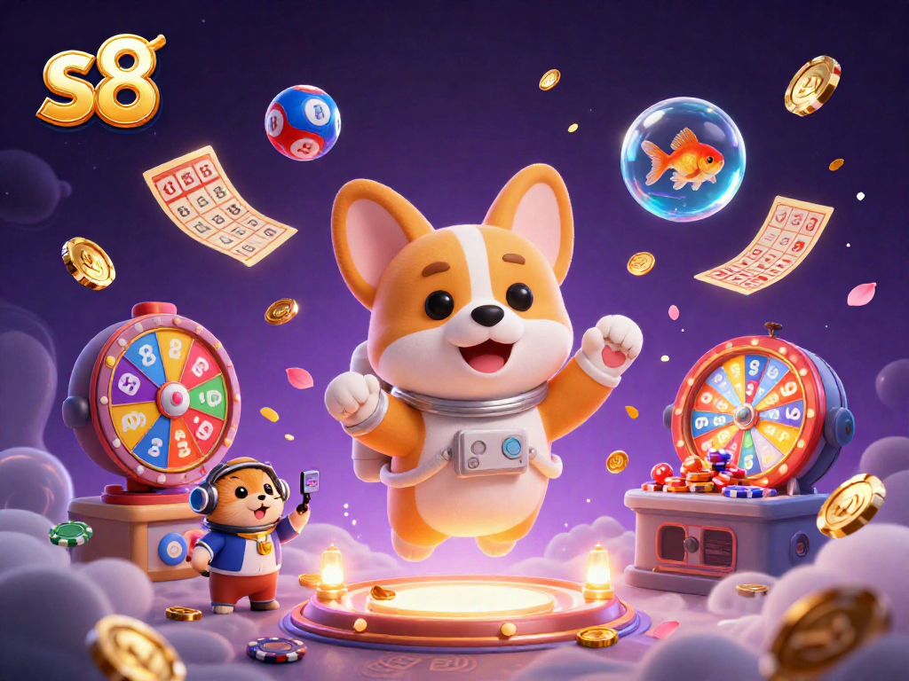 Experience s8's vibrant online gaming environment with colorful elements and charismatic characters.