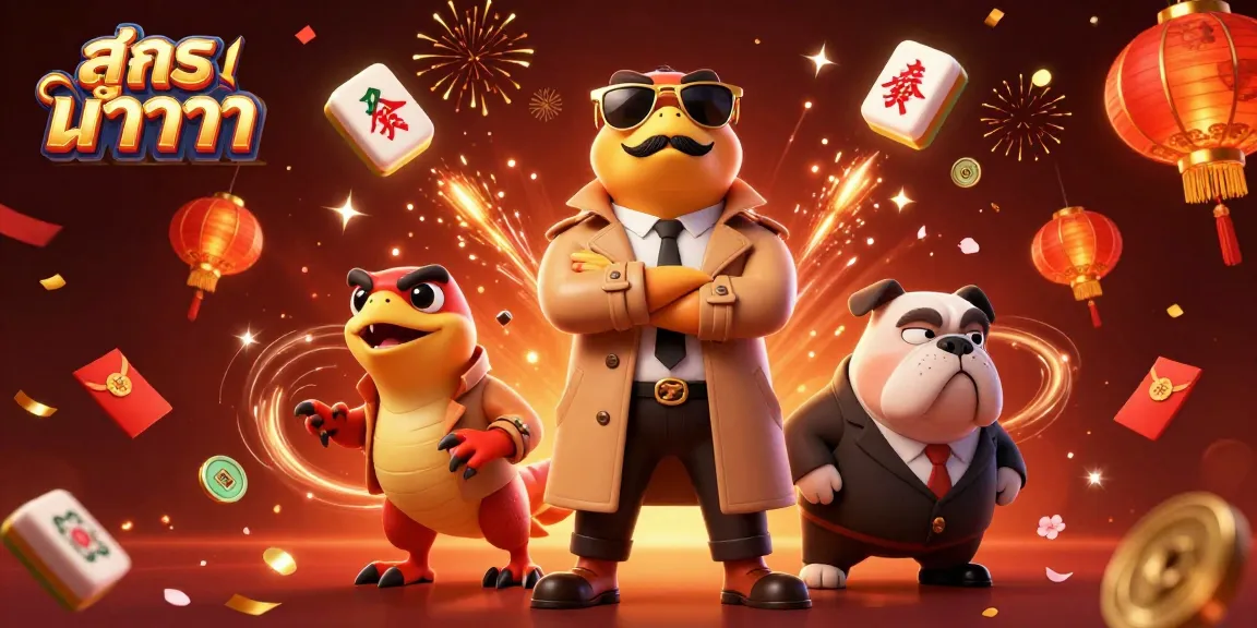 Win with สูตร บาคาร่า in a fun 3D cartoon scene featuring raptors in disguise.