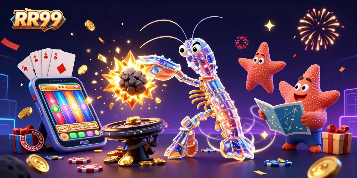 Experience thrilling gameplay with RR99, featuring a galactic samurai and vibrant casino elements.