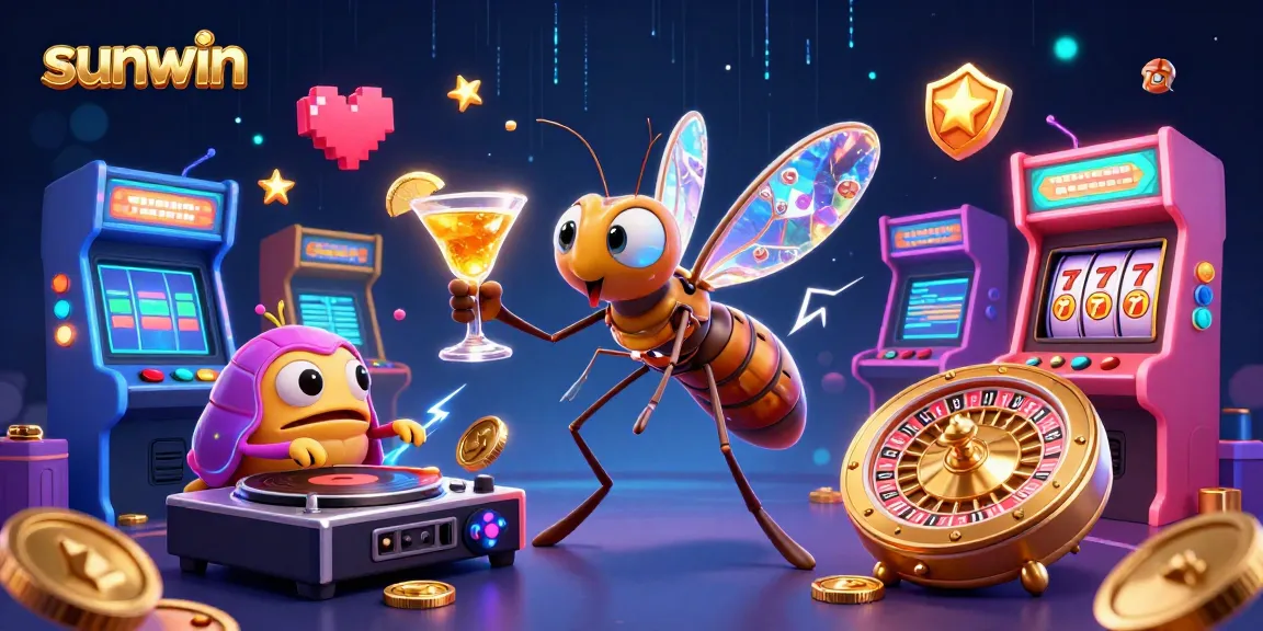 Experience thrilling adventures at sunwin with a vibrant, colorful 3D casino game scene.