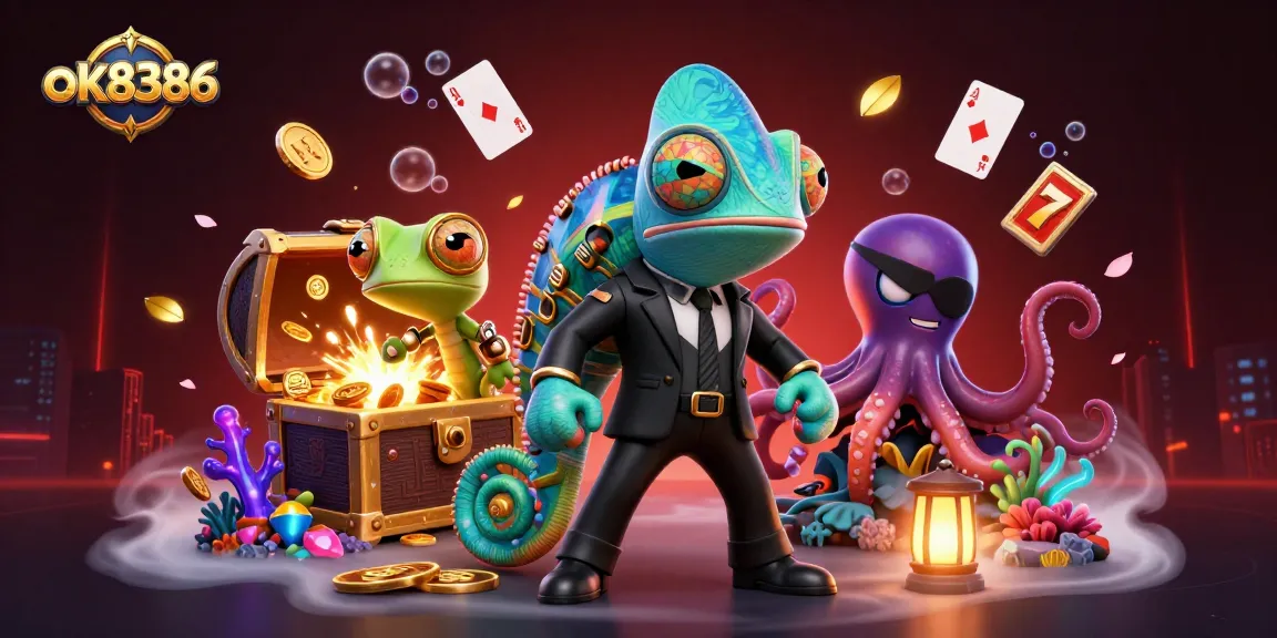 Experience thrilling gameplay with ok8386's vibrant 3D casino scene filled with dynamic gaming elements.
