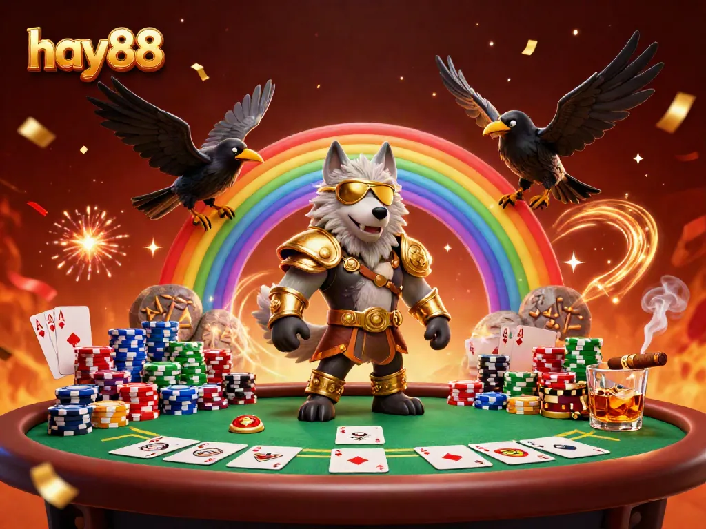 Experience thrilling gameplay at hay88 with a vibrant, action-packed casino scene featuring Norse-inspired characters.