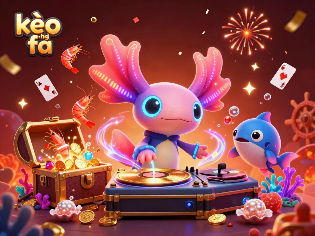 Experience the excitement of kèo bóng đá with vibrant 3D characters celebrating in a dynamic casino scene.