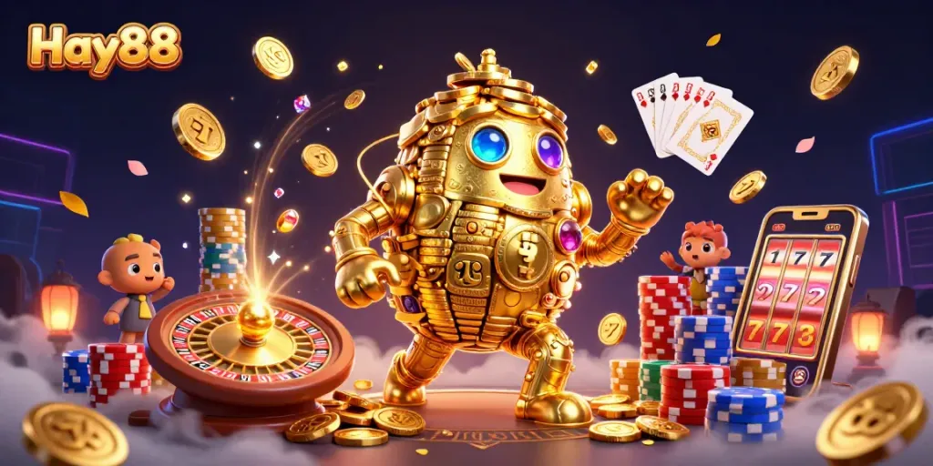 Experience thrilling gameplay at Hay88 with dynamic casino elements and lively 3D visuals.