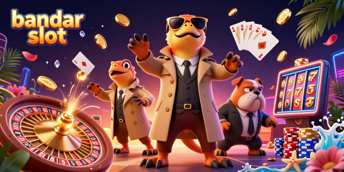 Engage with the dynamic world of bandar slot gaming, featuring playful raptors in a casino.