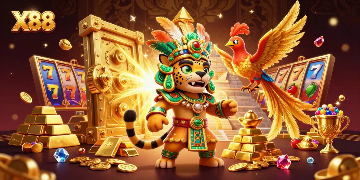 X88 casino experience featuring Mayan jaguar priest and treasures, highlighting engaging gameplay.