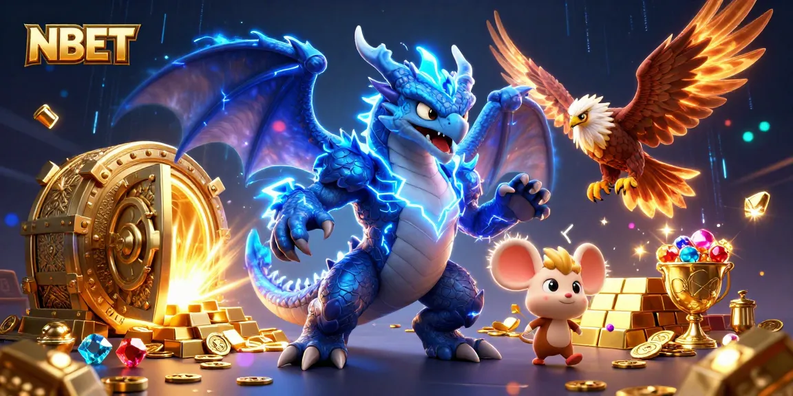 NBET offers exhilarating gaming experiences with dynamic dragons and treasures in a vibrant casino atmosphere.
