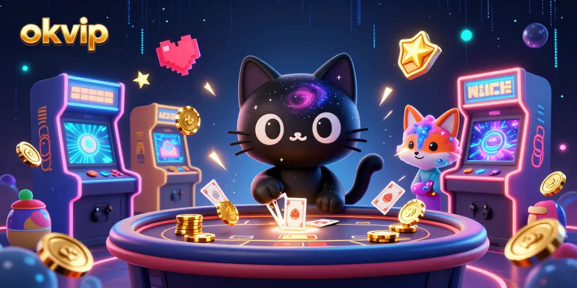 Experience cosmic gameplay with okvip's captivating online casino, featuring interactive characters and vibrant visuals.