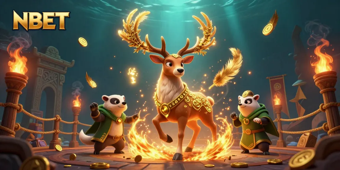 Experience NBET with a Celtic stag and wise badger in a dynamic gambling arena.