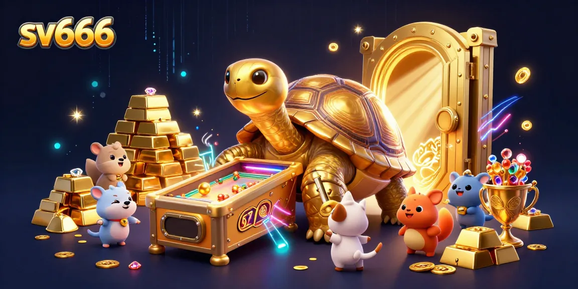 Experience thrilling gameplay at sv666 with a colorful 3D casino scene filled with exciting elements.