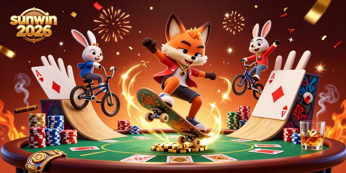 Experience thrilling gameplay at sunwin 2026 with an engaging scene of fox and rabbit characters at a vibrant casino.
