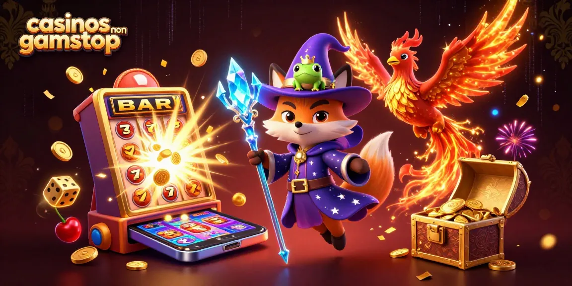 Engage with casinos non gamstop through an enchanting scene with magical elements and slot games.