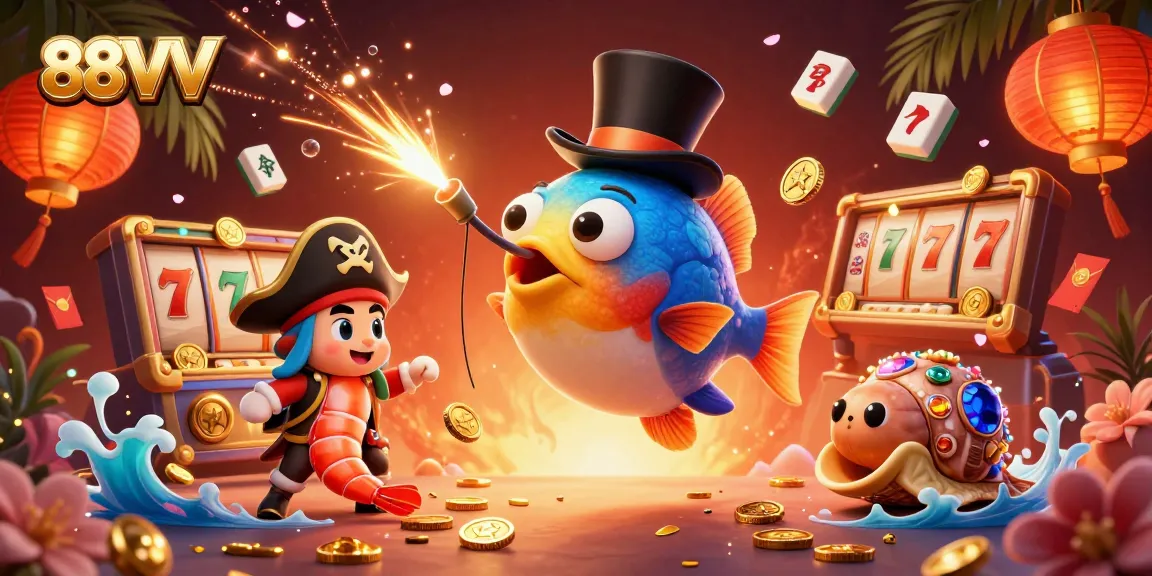 Engage with 88VV's thrilling casino games featuring golden coins and glittering jackpots.
