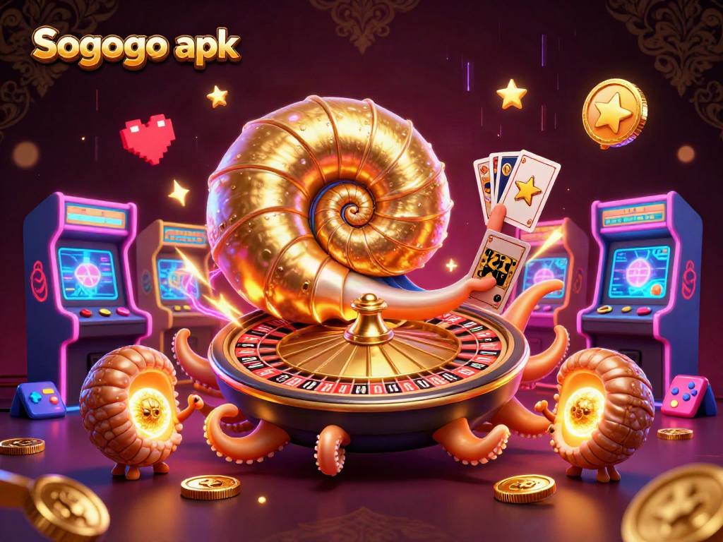Engage with the Sogogo apk, featuring dynamic casino scenes and vibrant gaming elements.