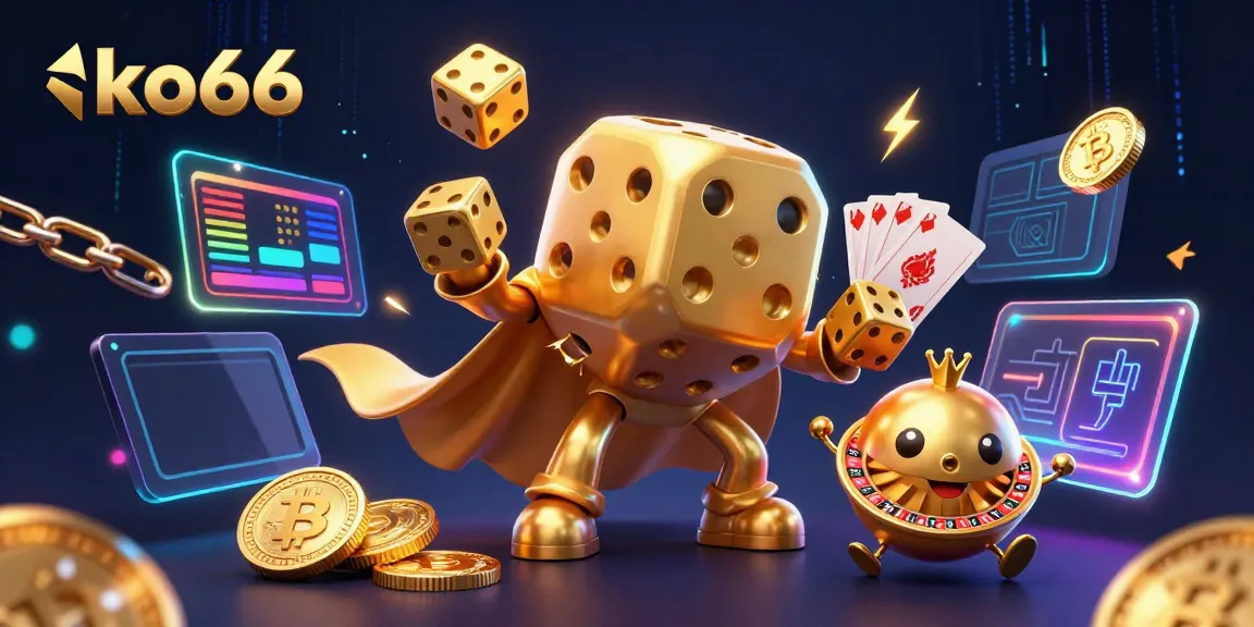Experience excitement at ko66 with a vibrant 3D casino scene, showcasing dynamic gaming elements.