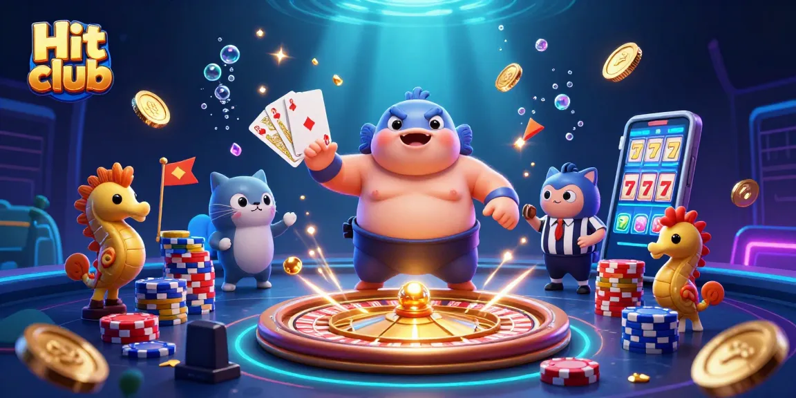 Engage in exhilarating gaming at Hit club with a vibrant underwater casino scene featuring dynamic characters and rich detail.