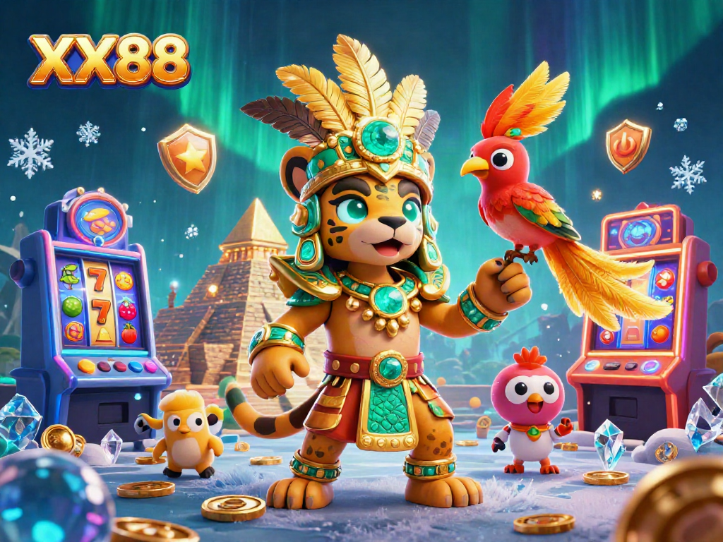 Experience thrilling wins at XX88 with a vibrant 3D Mayan-themed casino game scene.