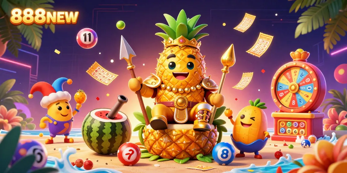 Engage with colorful lottery elements in the ultra-detailed scene featuring 888NEW, showcasing vibrant gaming excitement.