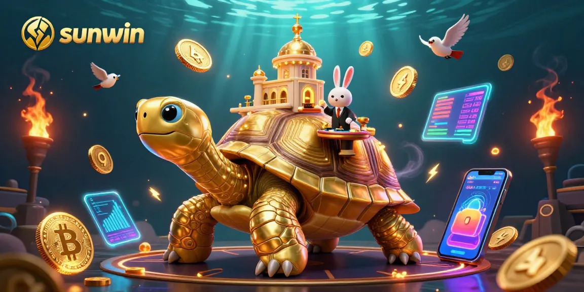 Experience strategic poker gameplay with sunwin in a lively, vibrant 3D casino scene.