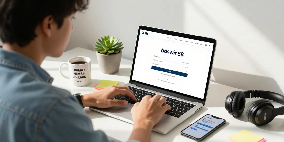 Proses boswin88 login di ruang kerja modern penuh semangat