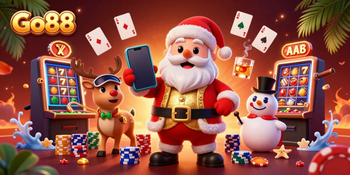 Engage with Go88's thrilling slots and dynamic games in a festive casino scene.