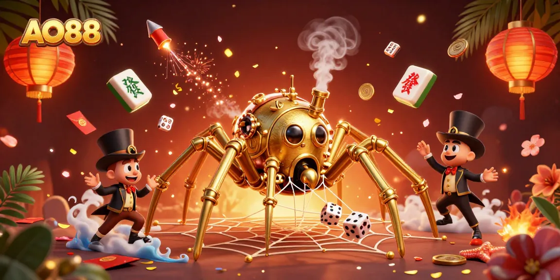 Engage with exciting gaming elements at AO88 Casino featuring dynamic characters and vivid decorations.