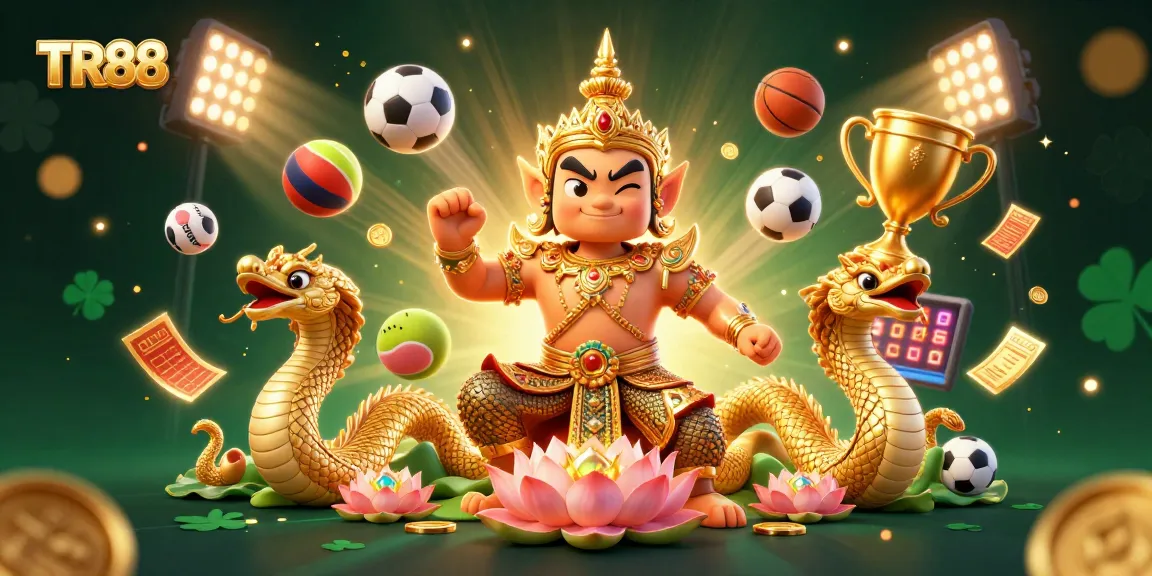 Engage with TR88's thrilling sports betting experience featuring energetic guardians and dynamic game elements.