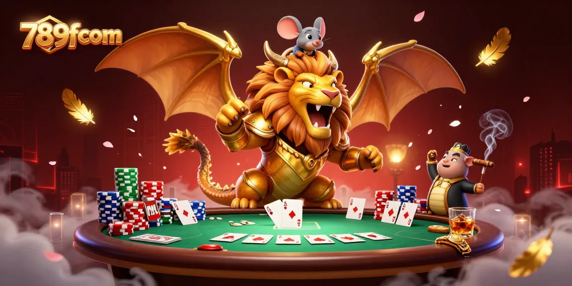 Play online poker with 789fcom at a vibrant casino scene filled with excitement.