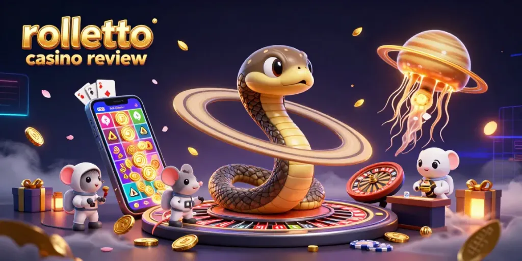 Engage with rolletto casino review showcasing a vibrant 3D casino scene full of action.