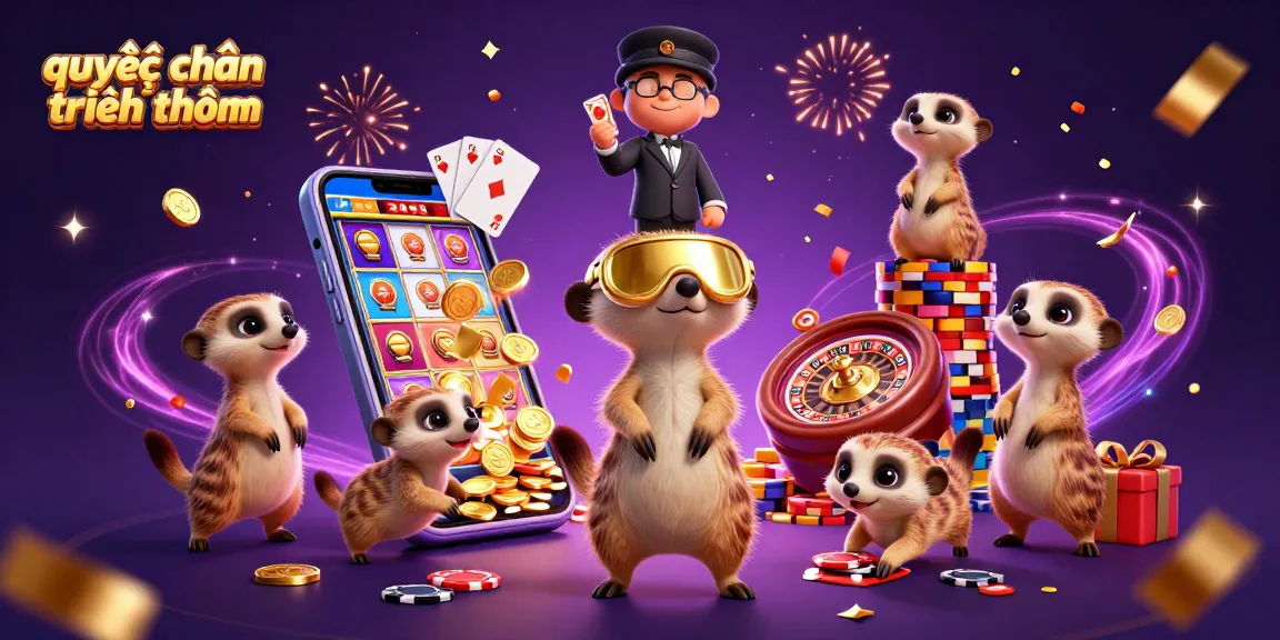 Discover exciting action in the vibrant world of "quyết chiến tiền thưởng" with lively meerkats running a casino.