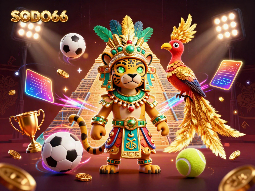 SODO66 offers an exhilarating gaming experience with this vibrant, lively casino illustration.