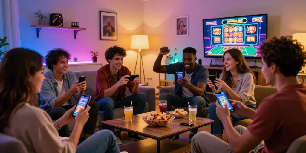 Players celebrating their wins at online casinos that accept credit card, showcasing vibrant gaming atmosphere.