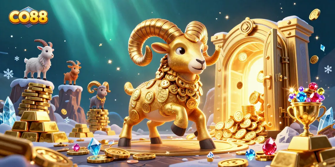 Experience thrilling gaming at CO88 with golden treasures and vibrant casino elements.
