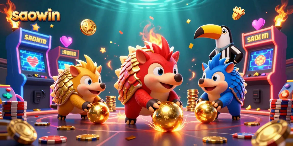 Engage with saowin by enjoying thrilling gameplay with pangolins competing amidst dazzling casino elements.