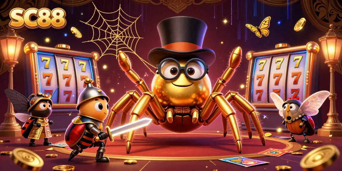 Join the excitement of SC88 as a golden tarantula weaves a winning web of slots and coins.