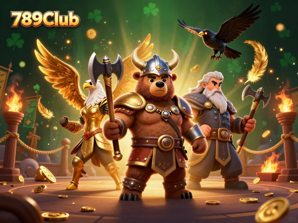 Experience the vibrant energy of 789Club's online casino world with this dynamic illustration showcasing exciting characters and gaming elements.