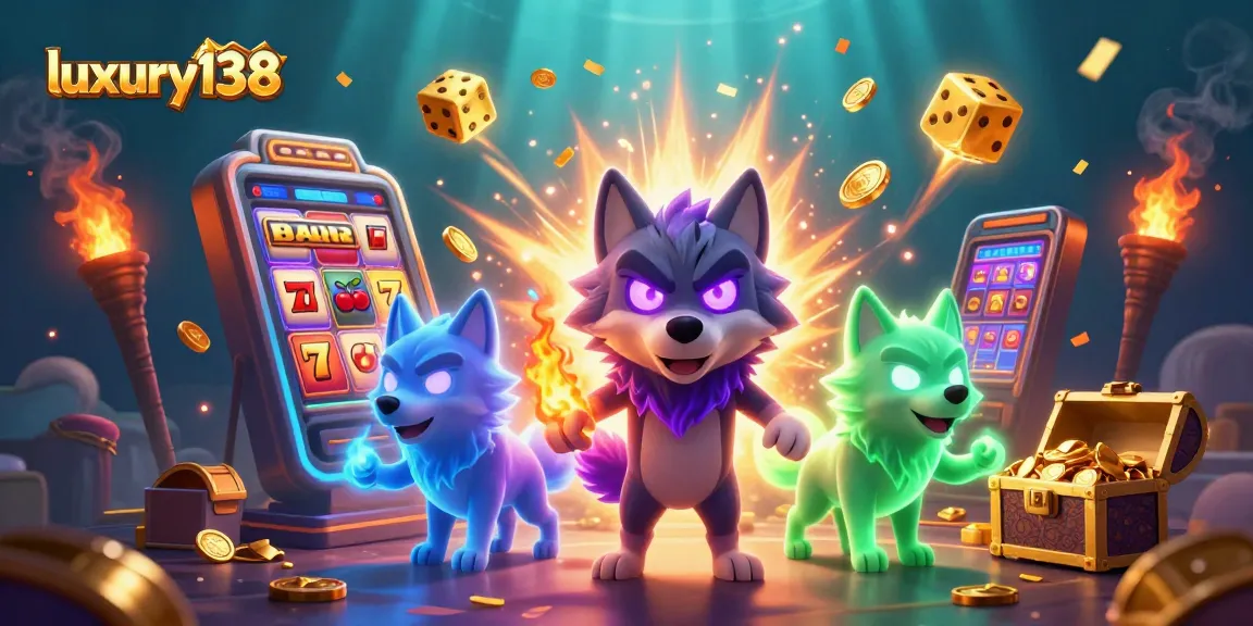 Engage with luxury138 jackpots and slots action in this 3D casino-themed illustration.