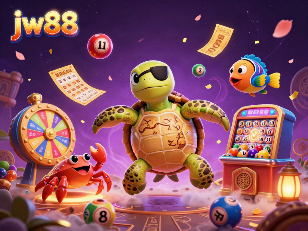 Experience exhilarating casino adventures with jw88’s vibrant 3D pirate turtle, colorful lottery elements, and lively scenes.