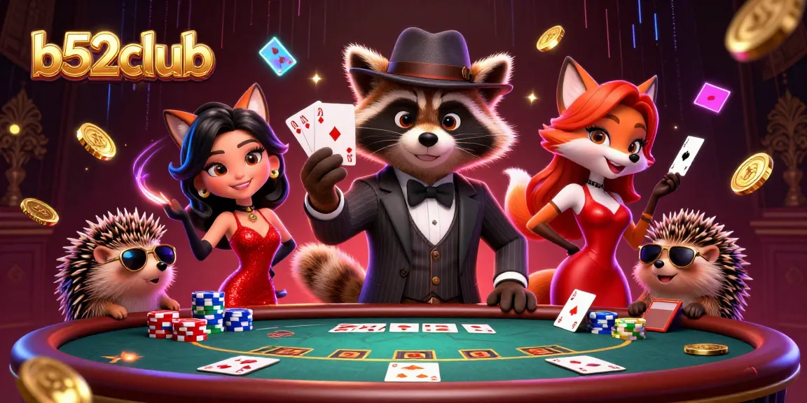 Experience exciting poker action at b52club with charming characters in a lively casino scene.