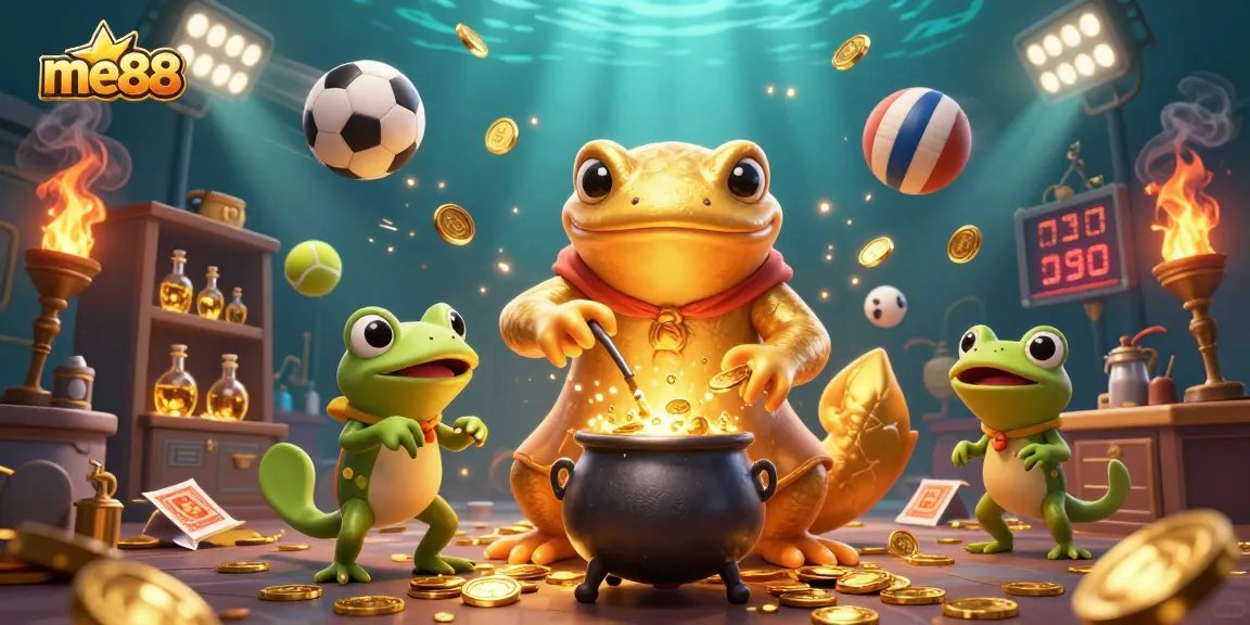 Play thrilling games at me88 with a golden salamander alchemist and captivating sports elements.