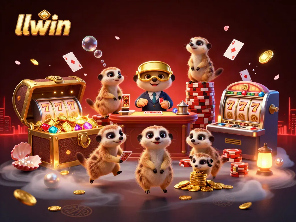 Experience exciting gambling at llwin with dynamic 3D meerkats and vibrant casino elements.
