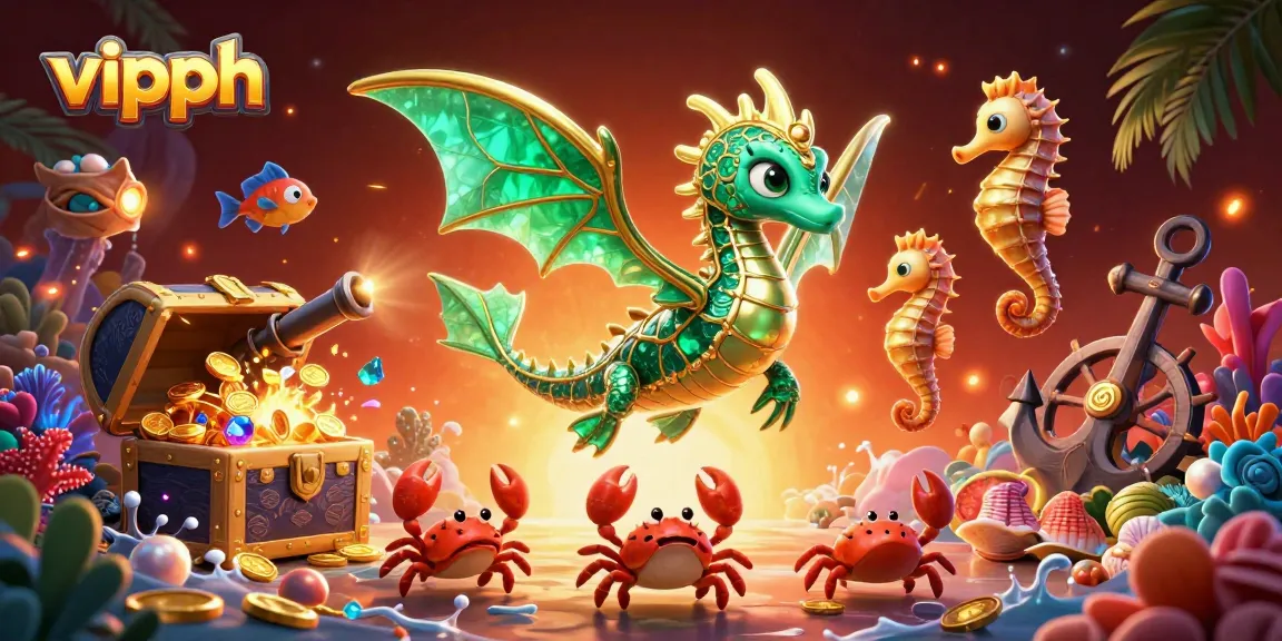 Engage with vipph's underwater casino adventure featuring sea dragon treasures and vibrant game elements.