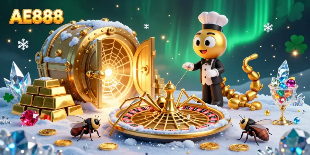 Engage with the vibrant AE888 casino scene featuring unique characters and rich game elements.