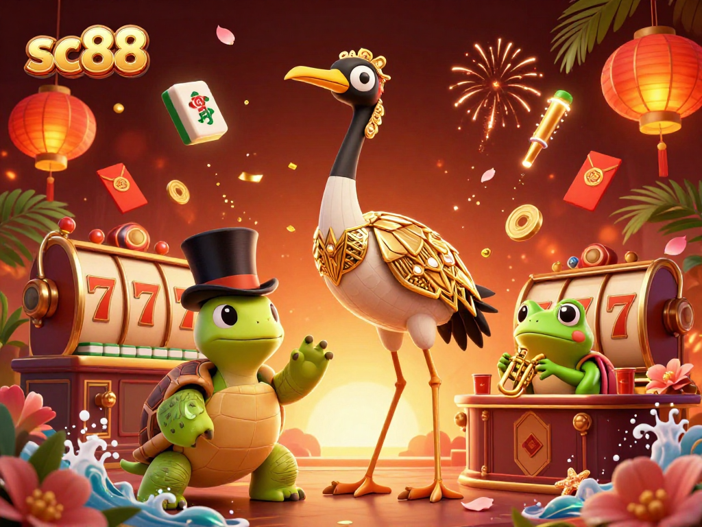 Engage with sc88's immersive gaming experience featuring vibrant characters in a dynamic casino setting.